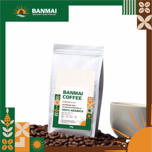 Hạt rang Arabica Sơn La Banmai Coffee 1000gr